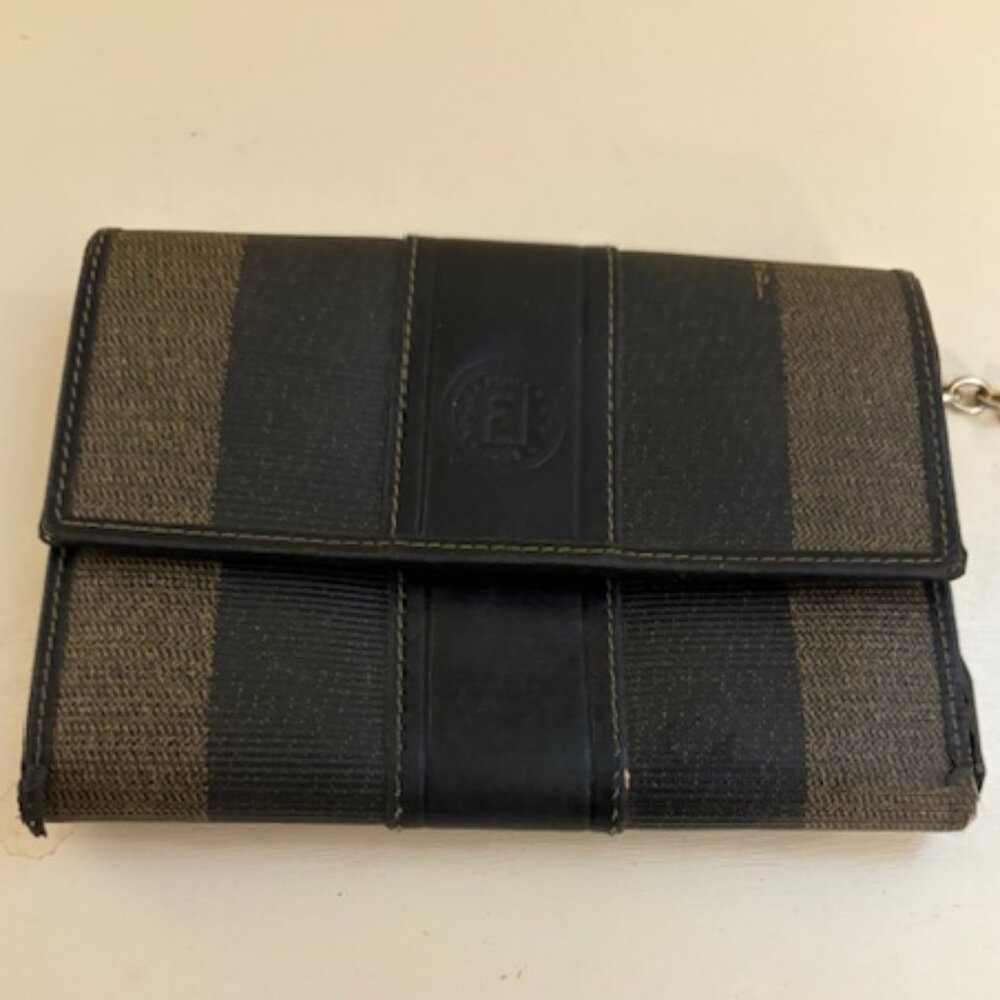 Vintage Fendi Walley with keychain Pequin Stripe pattern